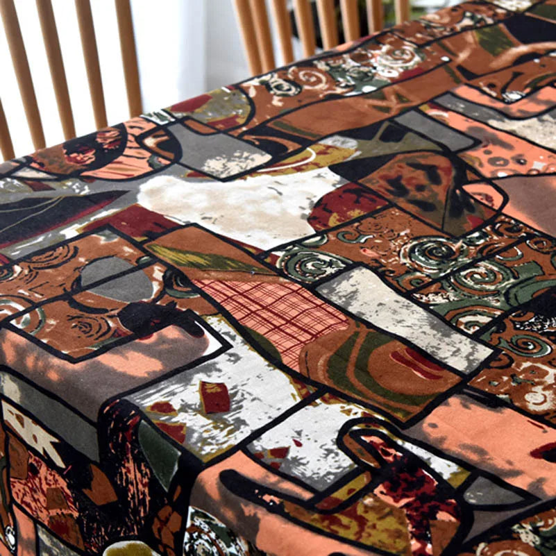Bohemian Fabric Ethnic Vintage Retro Boho Printed Cotton Linen Home Decor Upholstery Textile