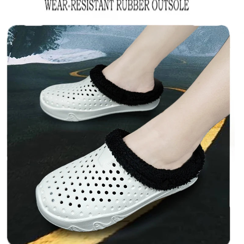 Winter Men Slippers Warm Cotton Shoes Casual Slides EVA Plush Shoes Comfortable Light  Slippers Indoor Shoes For Couple 36-47