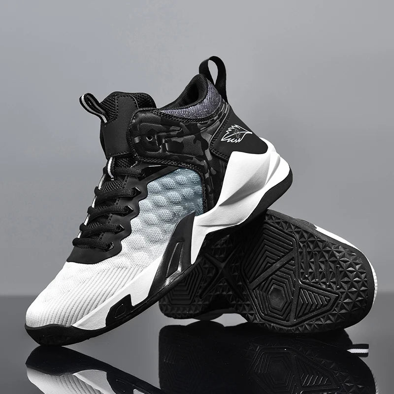 Basketball Shoes, Men's Outdoor Sports Shoes, Men's Shock-Absorbing High-Top Student Practical Basketball Shoes, Mesh Breathable Casual Shoes - Sun Studio