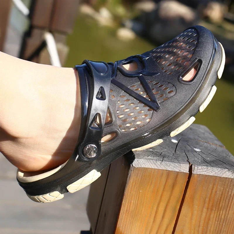 Fashion Slippers Casual Sandals Breathable Non-slip Comfortable Beach Shoes High Quality Home Slippers Outdoor Walking Male Shoe - Sun Studio