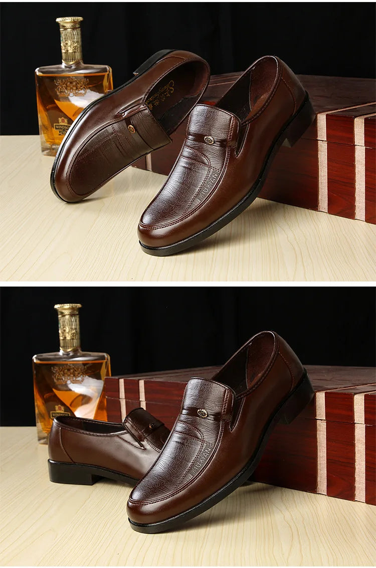 2024 New Leather Shoes for Men High Quality Business Men Dress Shoes comfortable Flats Oxford Breathable Men Party Wedding Shoes - Sun Studio