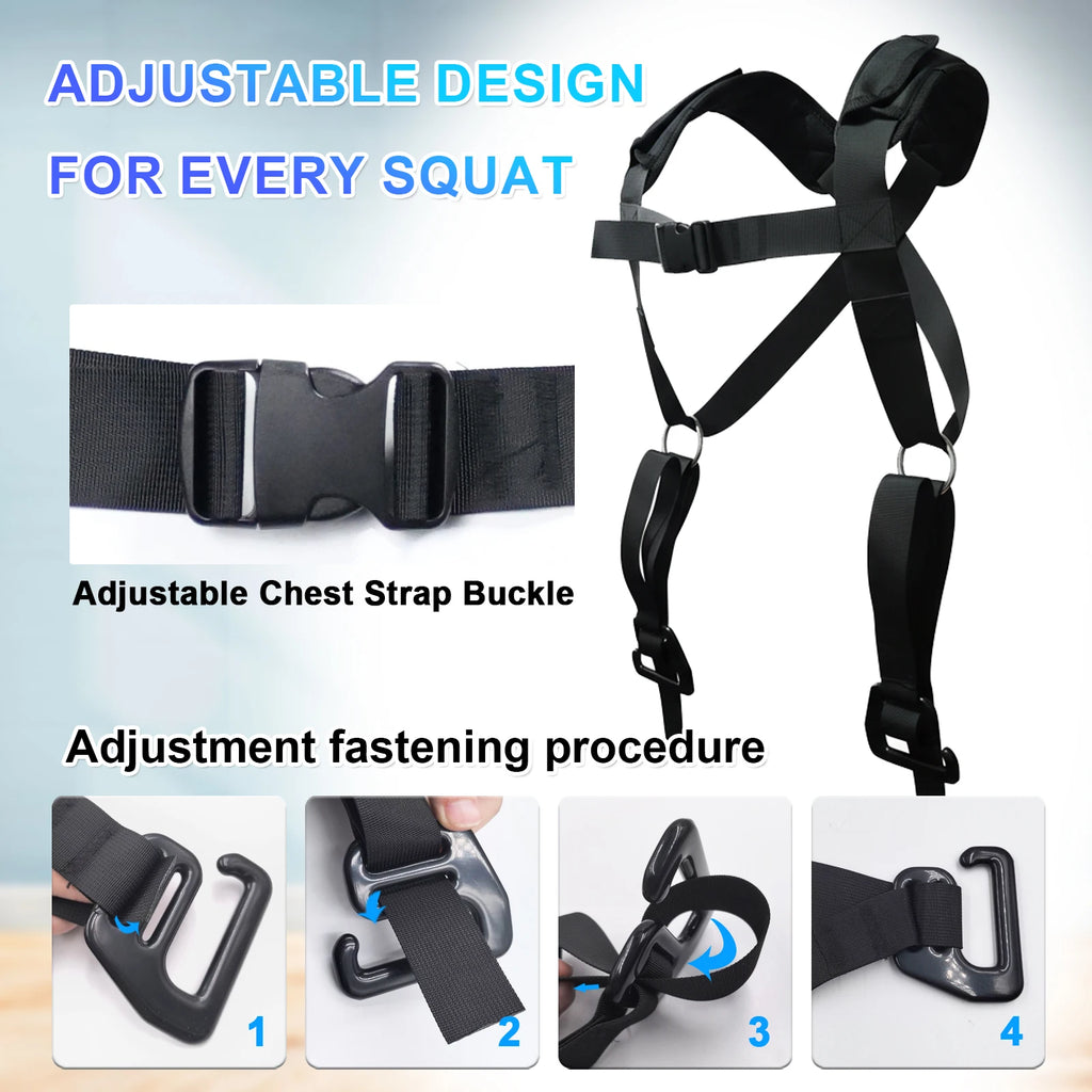 Squat Harness Vest for Resistance Bands – Adjustable Training Strap with Padded Shoulder Support Squats & Functional Workouts - Sun Studio