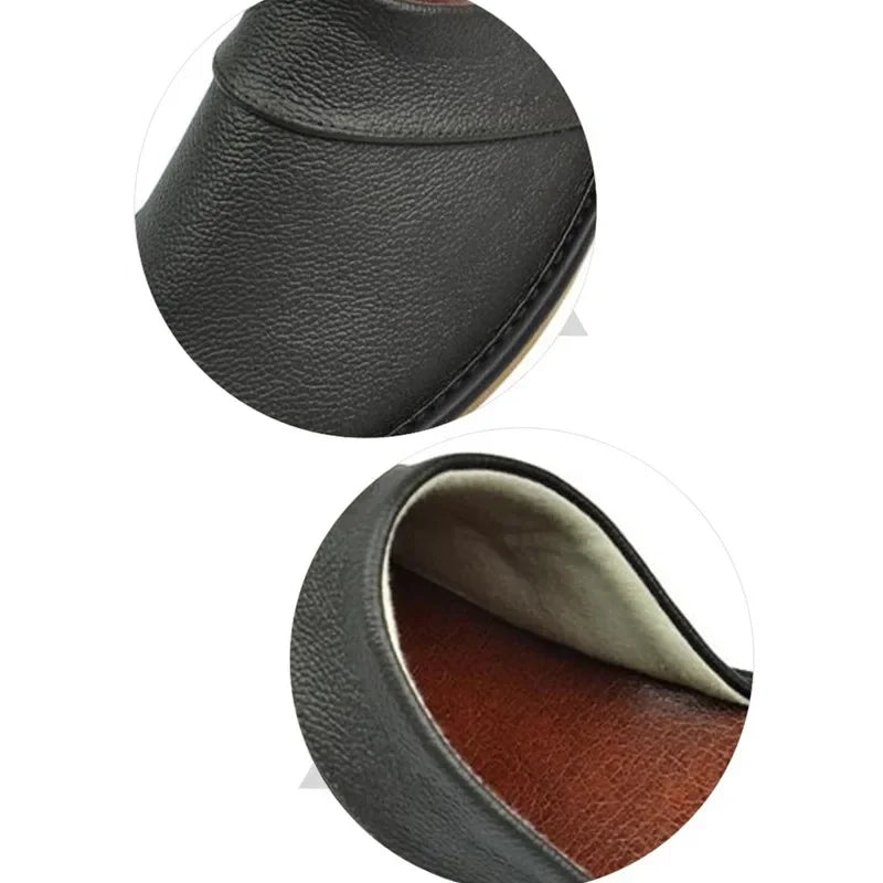 Classic PU Leather Slippers Male Indoor Unisex Shoes Men 2024 Fashion Man Leather Shoes Home Slippers Waterproof Man House Shoes - Sun Studio