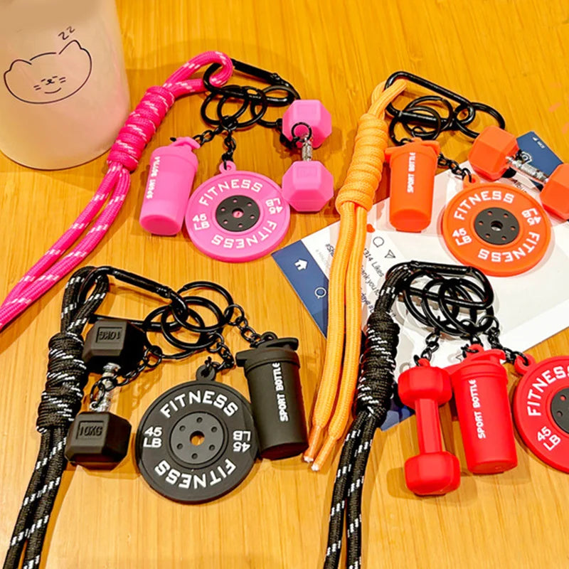 Fitness Keychain,Colorful Gym Bag Charm for Fitness Lovers, Motivational Fitness Gym Key ring,Workout Keychain Gifts - Sun Studio