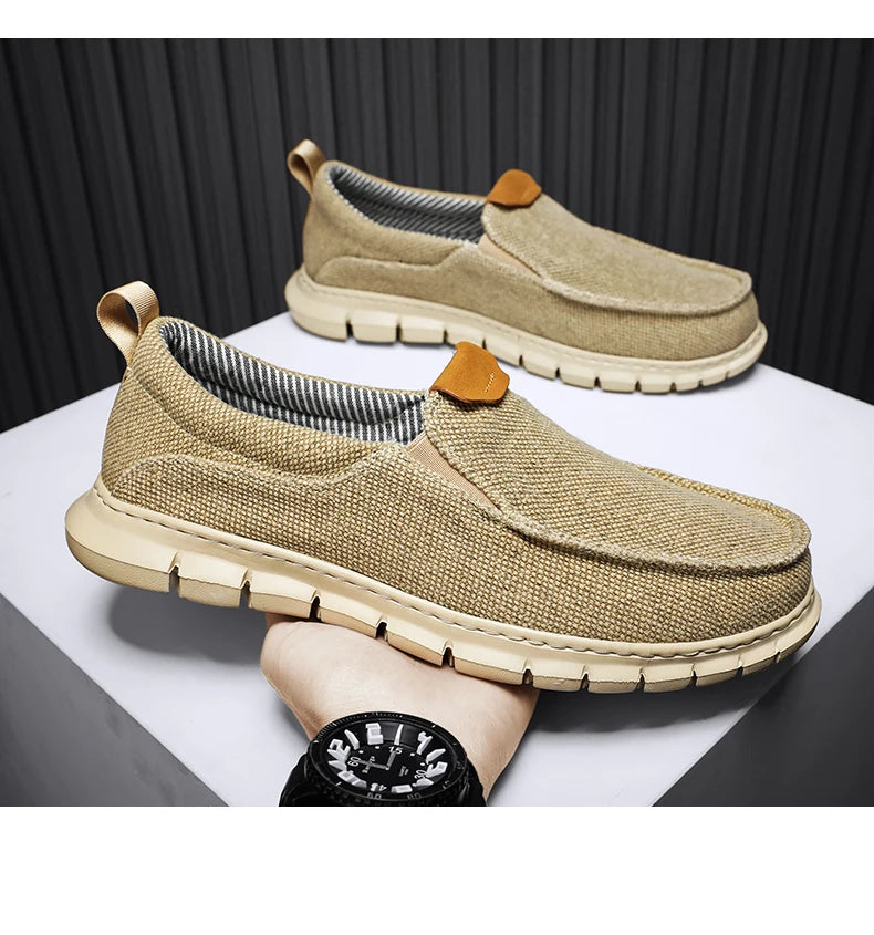 New Men Canvas Shoes Fashion Men's Casual Shoes Light Non-slip Loafer Washed Denim Flat shoes Outdoor Sneakers Vulcanized Shoes - Sun Studio