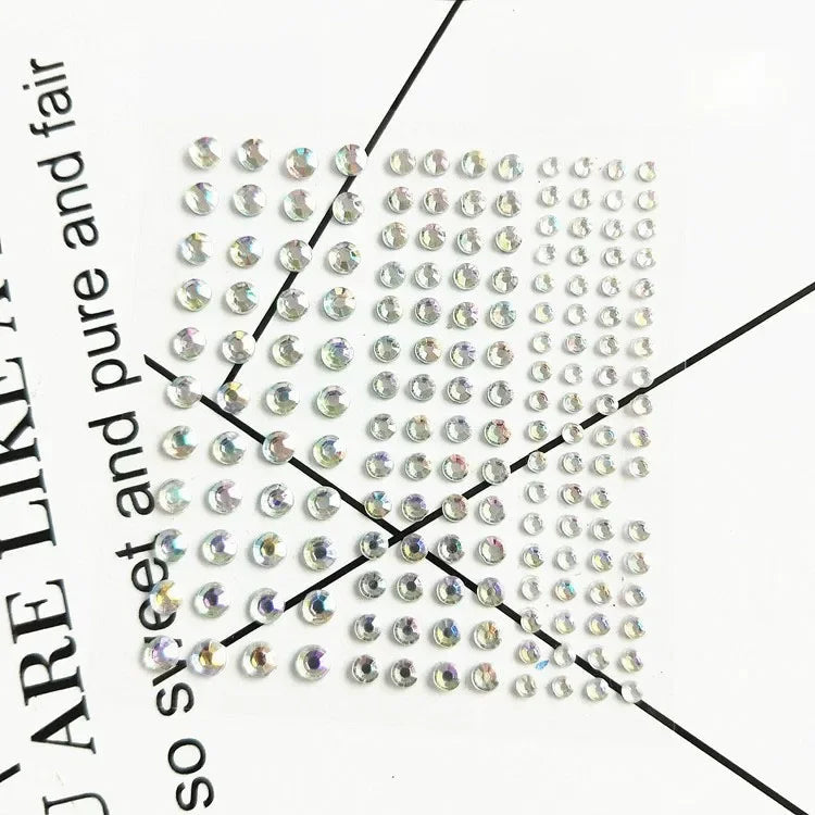 1 Pc Disposable Tattoo Stickers Face Jewelry Color Crystal Diamond DIY Eyes Face Body Waterproof Makeup Decorations Rhinestones