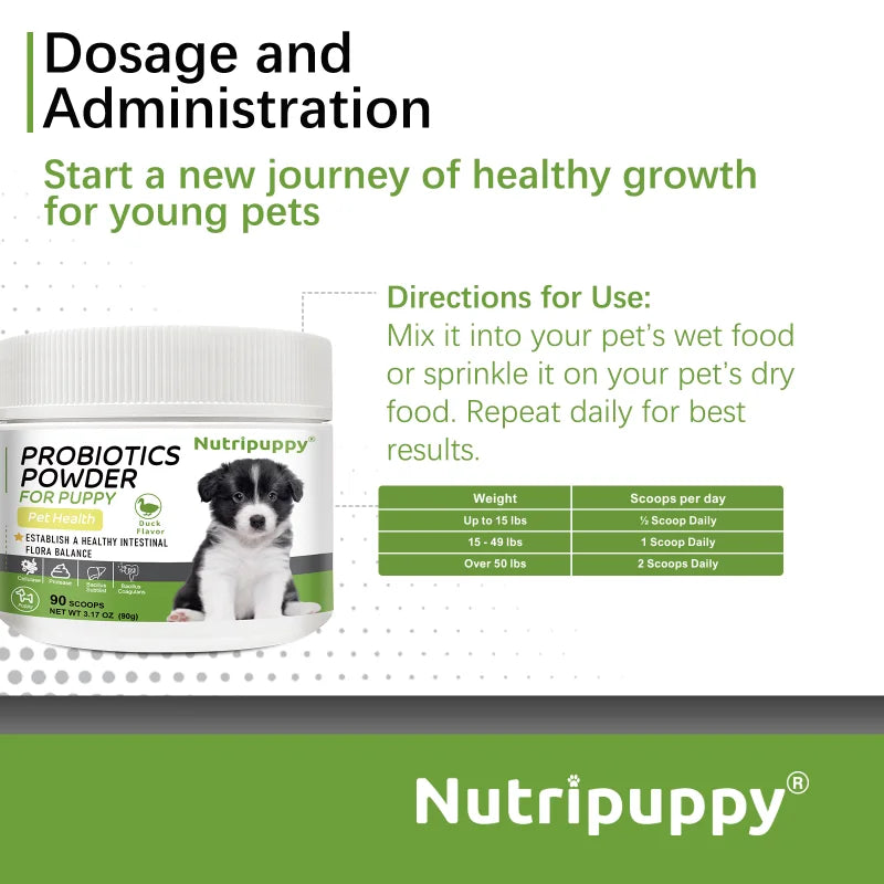 Dog Probiotic Powder Supplement - Supports Digestive Health&Relieves Diarrhea,Boosts Immune System for Puppy Adult Senior Dogs - Sun Studio