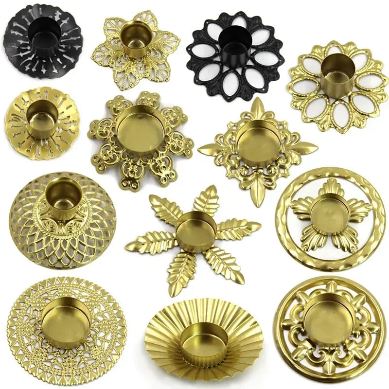 Home Decor Iron Plated Black Gold Candle Holders Decor for Wedding Party Festival Portavelas Candelabra Art Table Decoration - Sun Studio