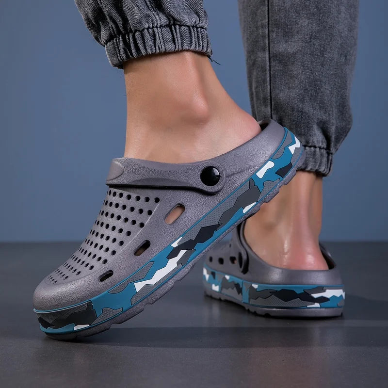 Mens Sandals Casual Summer Clogs for Men Breathable Soft EVA Garden Shoes Closed-toe Fashion Slippers for Men 2025 New Design - Sun Studio