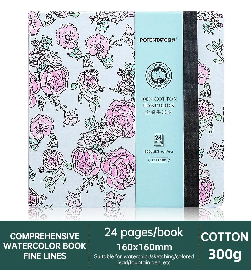 POTENTATE 100% Cotton Watercolor Book Square Sketchbook 300g Art Drawing Sketch Pad potentate бумага акварели - Sun Studio