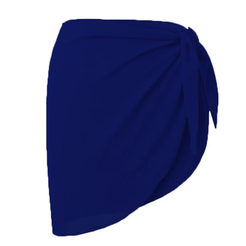 Women Short Sarongs Swimsuit Summer Coverups Beach Bikini Wrap Sheer Short Ladies Skirt Chiffon Scarf Cover Ups For Swimwear - Sun Studio