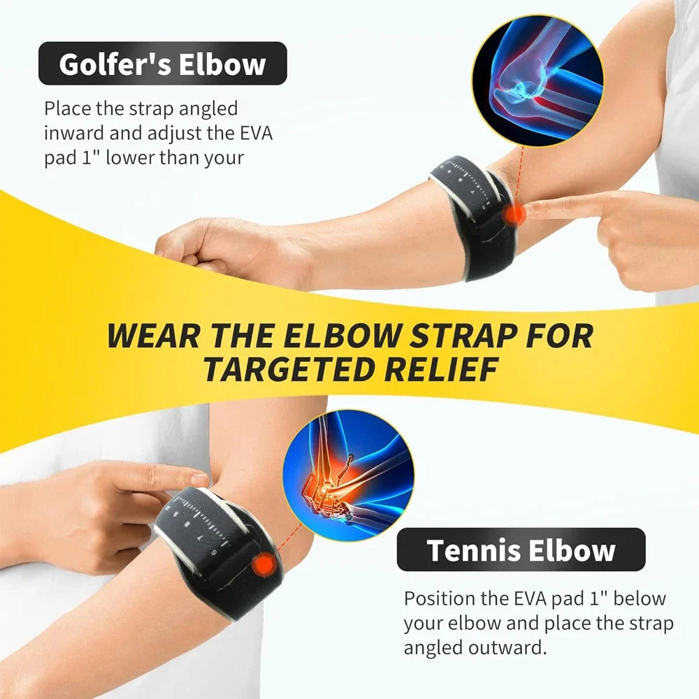 1PCS Tennis Elbow Brace for Men Women,Elbow Pain Relief for Tendonitis,Golfer's Elbow,Adjustable Elbow Strap with Removebale Pad - Sun Studio