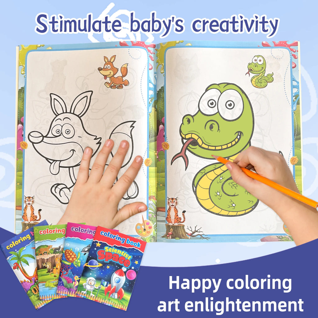 Children's Drawing Book Coloring Drawing Book Color Filling Graffiti Picture Book Painting Educational Toy Gift Concentration - Sun Studio