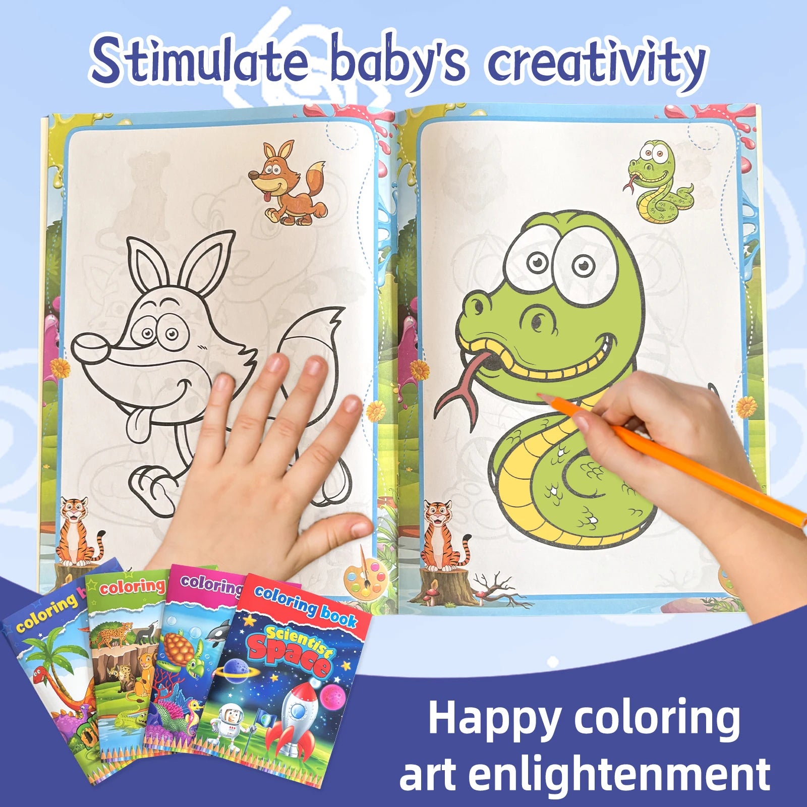 Children's Drawing Book Coloring Drawing Book Color Filling Graffiti Picture Book Painting Educational Toy Gift Concentration - Sun Studio