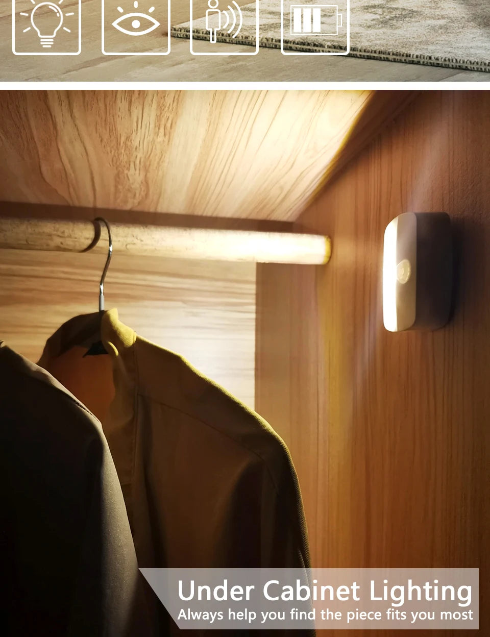 LED Night Light Motion Sensor Night Lamp Room Decor Lamp Bedside Led Lamp With EU Plug Led Lights For Closet Bedroom Home Decor - Sun Studio