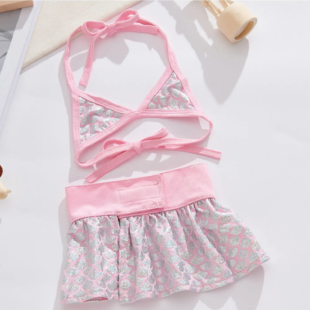 Dog Bikini Swimsuit Summer Puppy Bathing Dress Beach Clothes Cat Costume for Puppy Dog Cat Mermaid Pet Bikini for Chihuahua Pug - Sun Studio