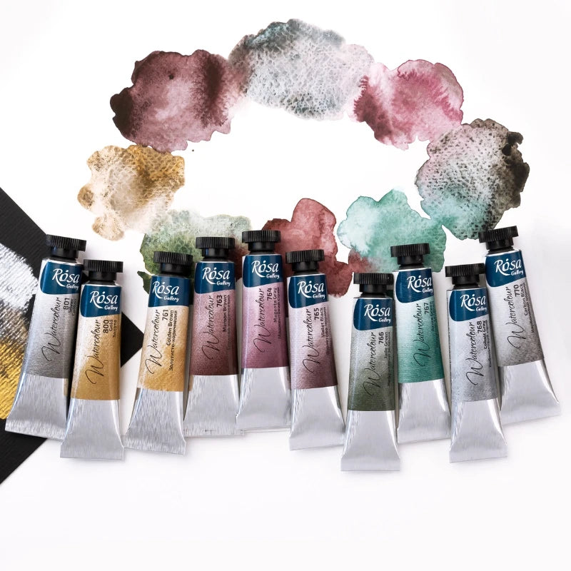 ROSA New 10 Color Precipitated Watercolor Pigments 10ml Tube Master Watercolor Paint Student Artist Painting Supplies - Sun Studio