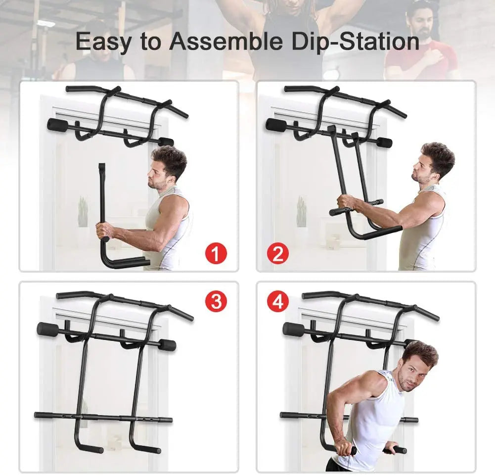 Multi-Gym Doorway Pull Up Bar Dips Bar Fitness For Home Strength Training Bar And Suspension Straps Gym System Exercise Chin-Up - Sun Studio
