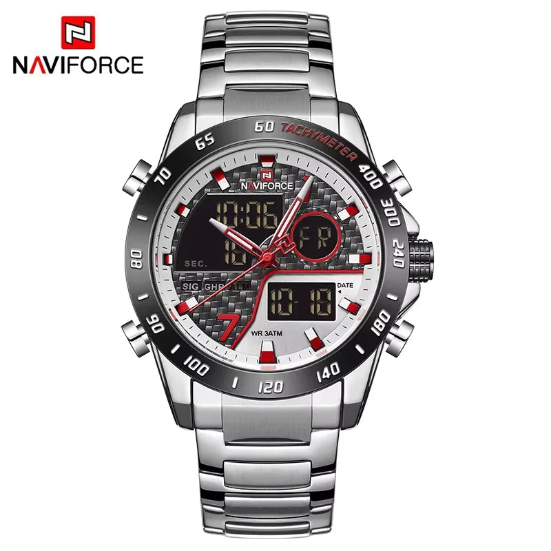 NAVIFORCE Men Digital Watch LED Sport Military Mens Quartz Wristwatch Male Luminous Waterproof Clock Watches Relogio Masculino - Sun Studio