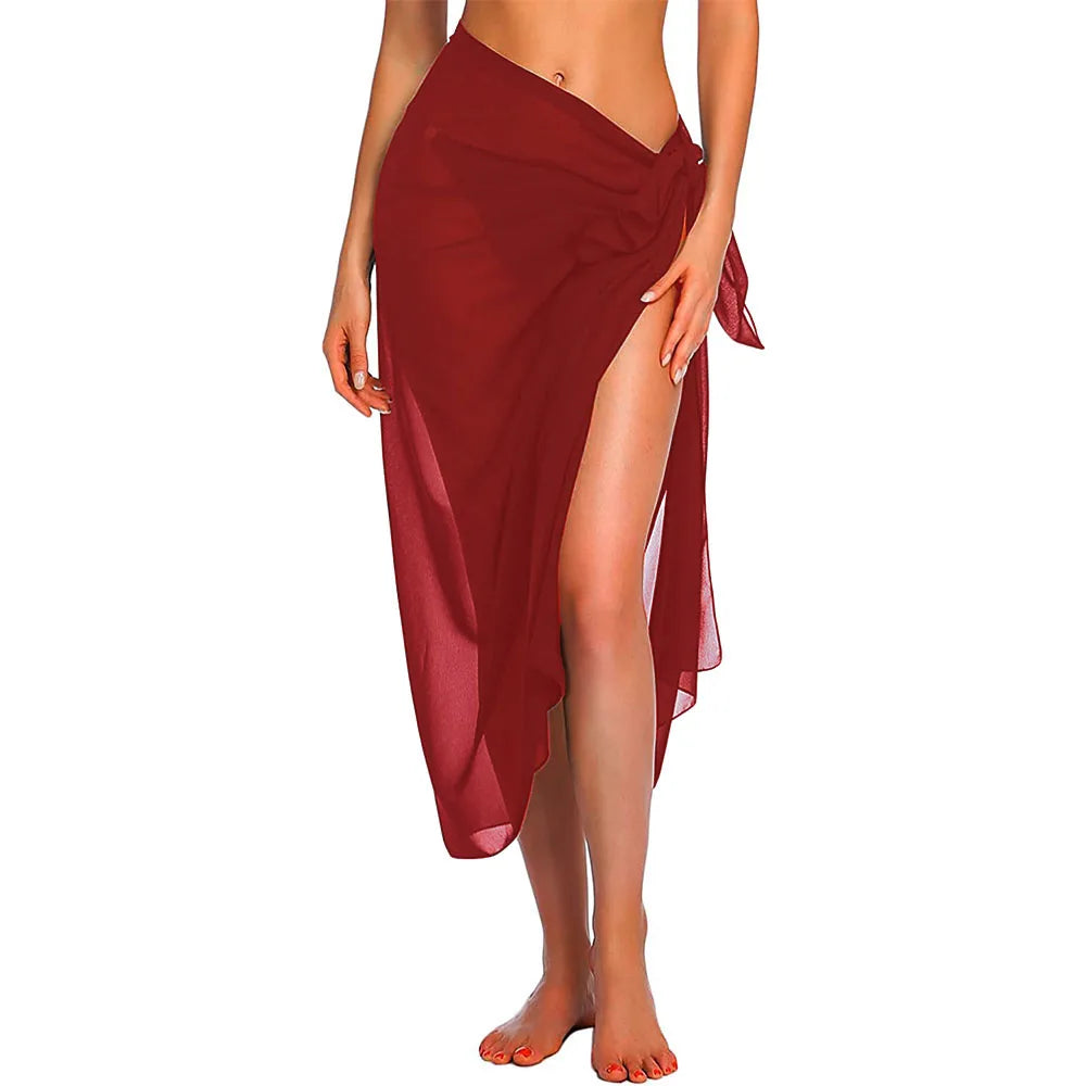Womens Long&Short Sarong Swimsuit Coverups Summer Beach Bikini Wrap Sheer Short Skirt Scarf for Swimwear Cover-ups - Sun Studio