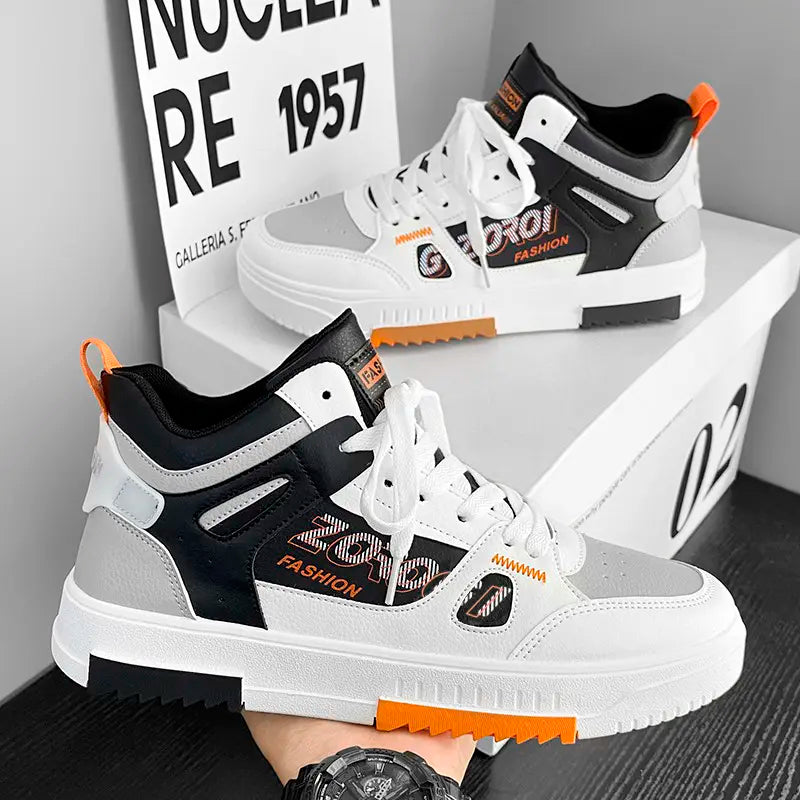 Men's Skate Board Shoes High Top Students Leisure Sports Shoes Breathable Non-slip Shoes Fashion High Top Sneakers for Men Men - Sun Studio