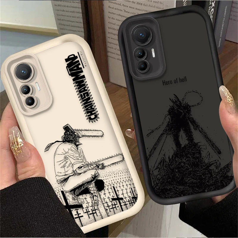 Anime Cool Chainsaw Man Case For Xiaomi Poco X7 X6 X5 X3 NFC F7 F6 F5 F3 M7 M6 Pro 4G 5G Mi 12 11 Lite NE 5G 13T 12T 11T 14T Pro - Sun Studio
