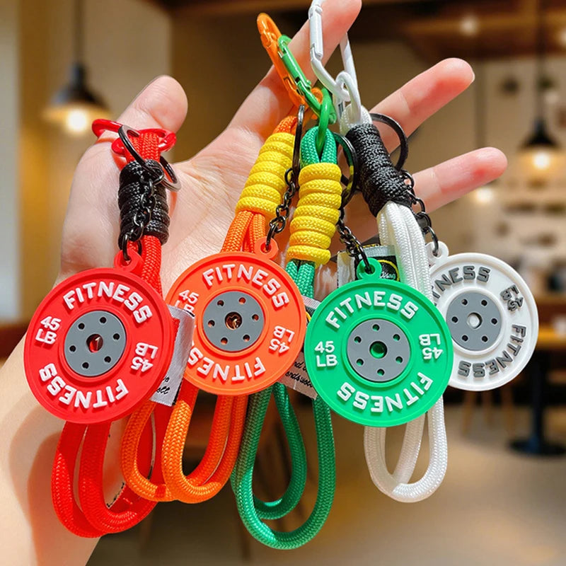 Fitness Keychain Gym Lovers Fitness Enthusiast Gift Barbell Keychain Fitness Bag backpack Charms - Sun Studio