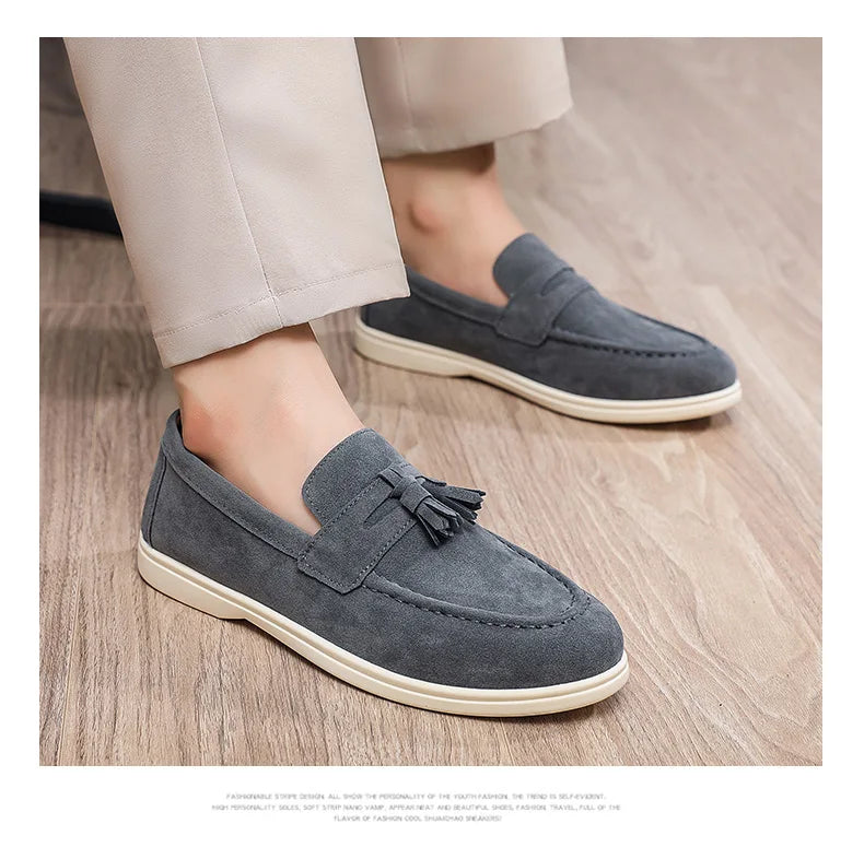 Fashion Men's Casual Shoes British Classic Tassel Loafers Moccasins Lazy Outdoor Flat Shoes‌。 - Sun Studio