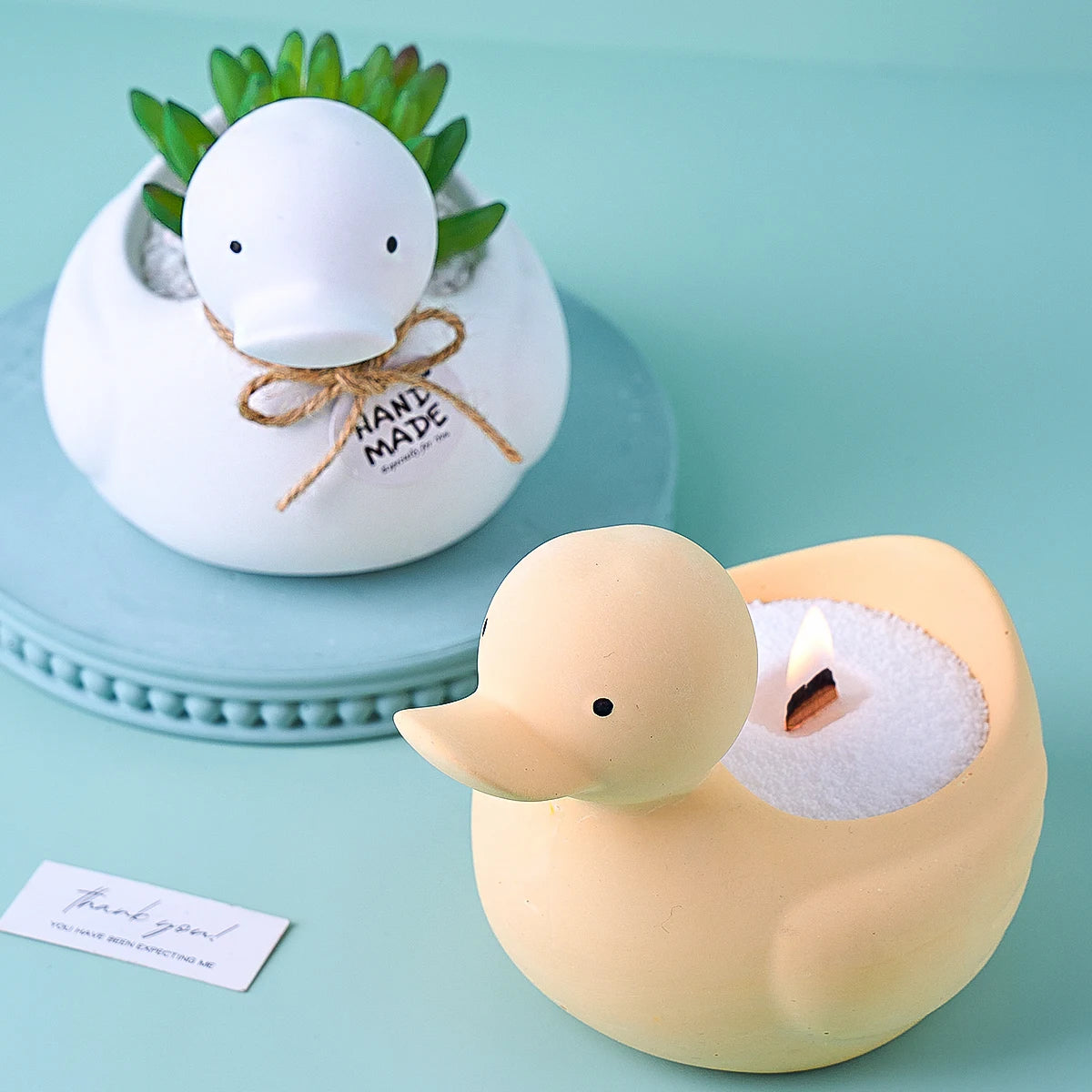 S/M/L Duck Silicone Mold DIY Handmade Cute Cartoon Duck Scented Candle Flowerpot Candle Jar Storage Box Plaster Mold Home Decor - Sun Studio