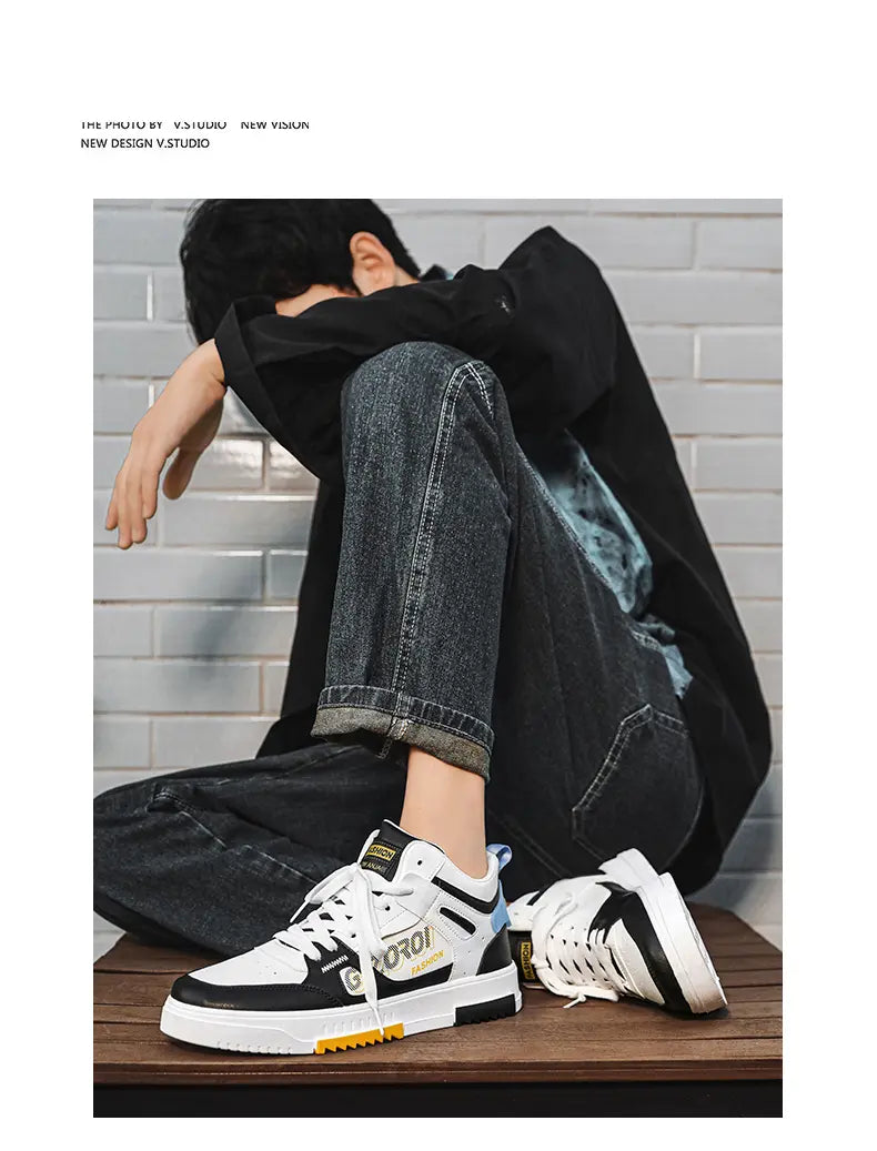 Men's Skate Board Shoes High Top Students Leisure Sports Shoes Breathable Non-slip Shoes Fashion High Top Sneakers for Men Men - Sun Studio