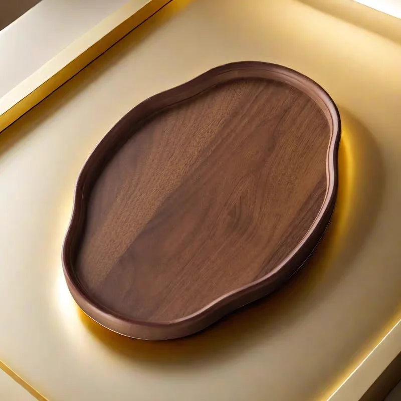 Wooden Decorative Serving Tray for Coffee Table and Home Decor Fruit Platter Decor Trays Serving Ware Food Dish Serving Platters - Sun Studio