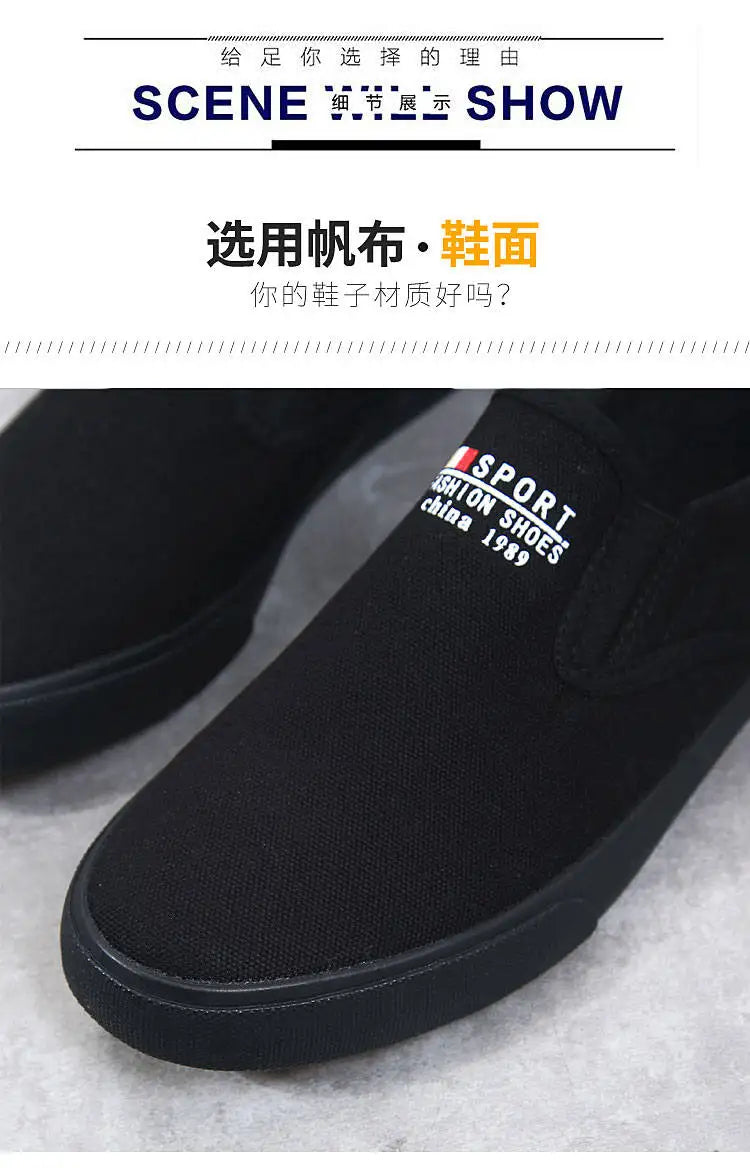 2023 New Canvas Shoes Men Summer Classic Loafers Men Casual Shoes Breathable Lazy Walking Flat Men Shoes Sneakers Plus Size 47 - Sun Studio