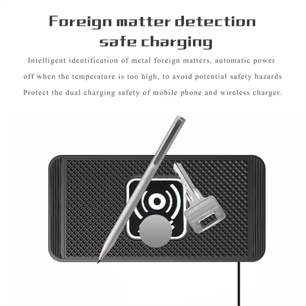 Wireless Phone Charger Wireless Car Charger Pad For Car 39 Inch Cable Automatic Sensing Non-Slip Charging Mat For Phone Vehicle - Sun Studio
