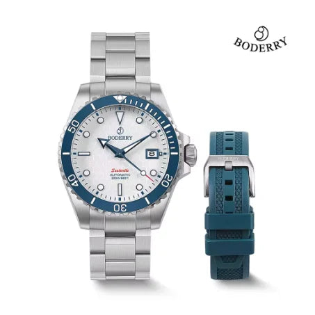 BODERRY Mens Automatic Watches Military Watch Mechanical Wristwatch Titanium Diver 100m Waterproof Sapphire C3 Luminous Sport - Sun Studio