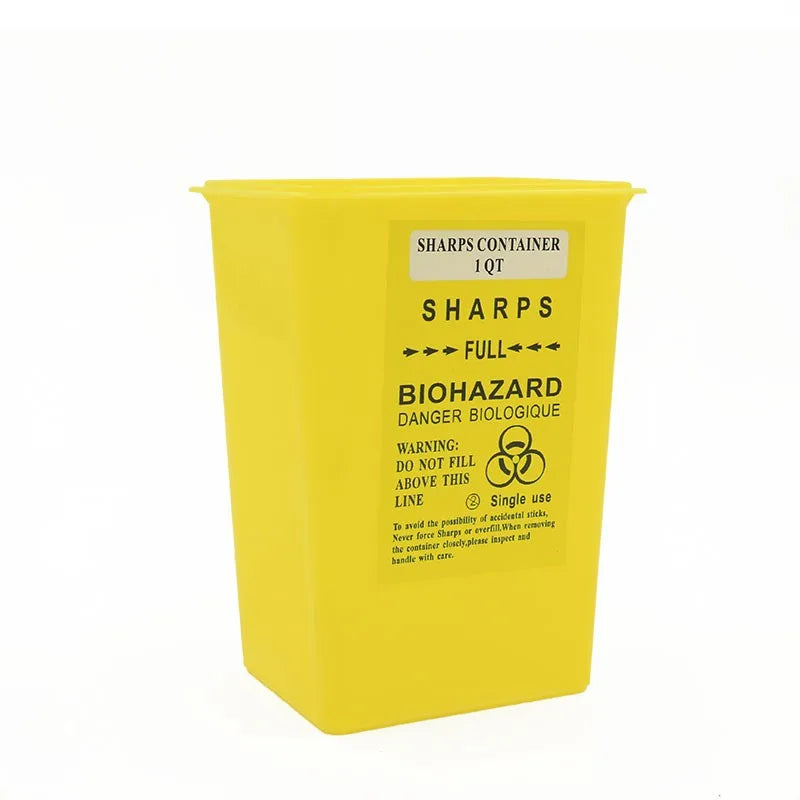 1L Plastic Tattoo Waste Box Medical Supplies Sharp Container Disposable Microblading Sharps Needle Tips Accessories - Sun Studio