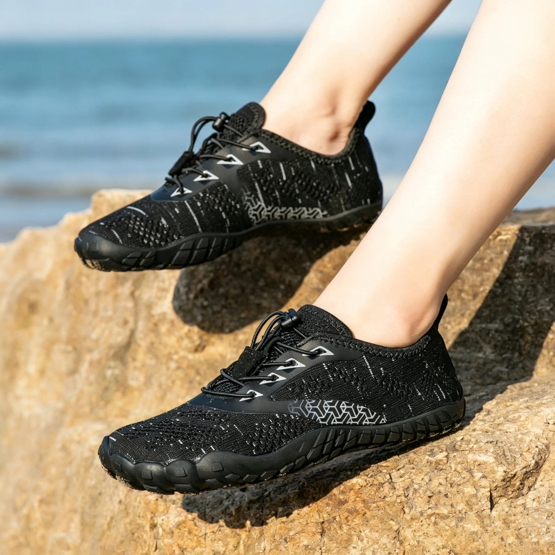 Wide Toe Zero Barefoot Shoes Mens Minimalist Water Shoes Breathable for Walking Rock Climbing Wrestling Trail Running Sneakers - Sun Studio