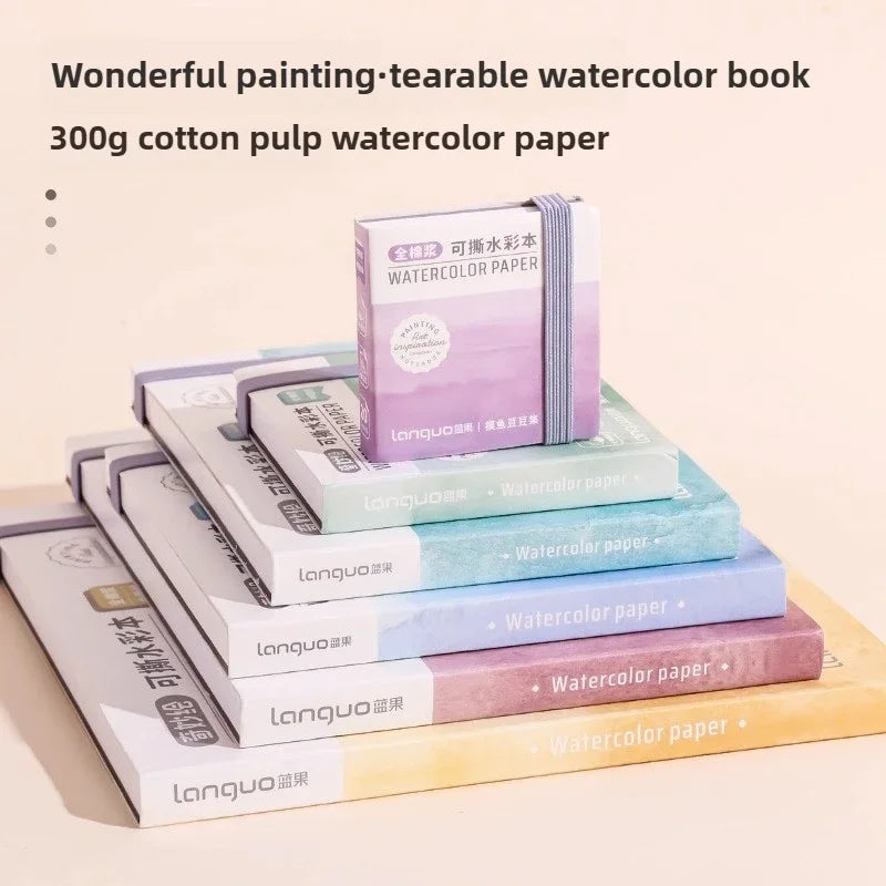 LANGUO Portable 300G Thick Cotton Watercolor Tearable Book Coated Paper Medium Rough Texture Album Sketchbooks School Stationery - Sun Studio
