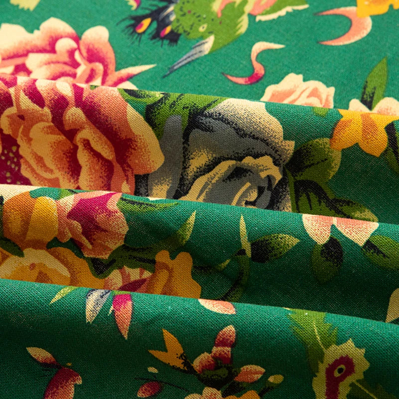 Bohemian Fabric Ethnic Vintage Retro Boho Printed Cotton Linen Home Decor Upholstery Textile - Sun Studio