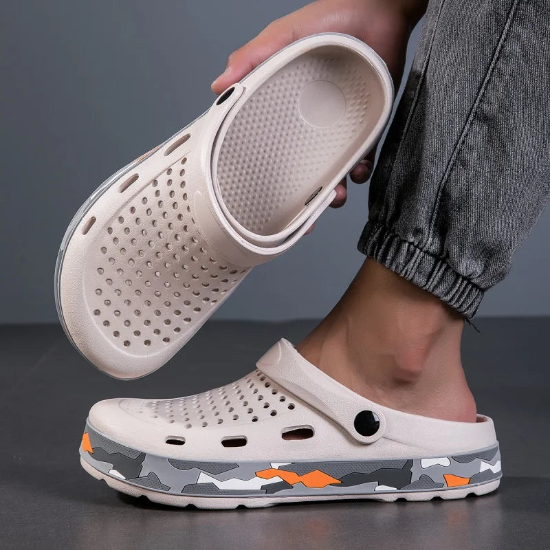 Mens Sandals Casual Summer Clogs for Men Breathable Soft EVA Garden Shoes Closed-toe Fashion Slippers for Men 2025 New Design - Sun Studio