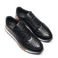 4 Colors Genuine Leather Man Luxury Sneakers Plaid Weave Pattern Lace-up Men Casual White Oxford Shoes Deals Spring Autumn 2024