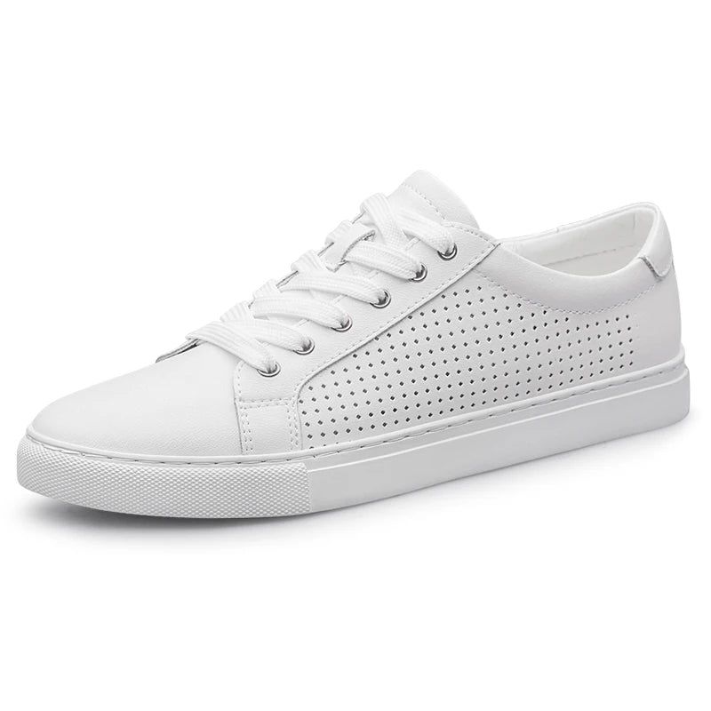 New Sneakers Men Shoes Genuine Leather Mens Casual Shoes Flat Male Footwear Fashion Black White Shoes Tenis Masculino Skateboard - Sun Studio