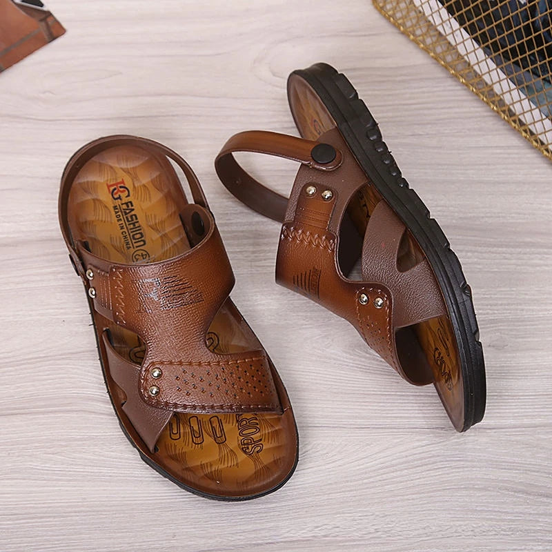 Men's Beach Open Toe Shoes Sandals High Quality Non-slip Men Slippers Breathable Two Uses Male Footwear Mens Summer Outdoor Shoe - Sun Studio