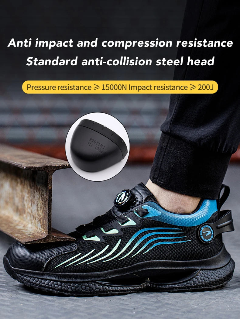 2026 Security Safety Shoes Men Rotating Button Work Sneakers Indestructible Shoes Puncture-Proof-men Sport Shoes Steel Toe Boots - Sun Studio