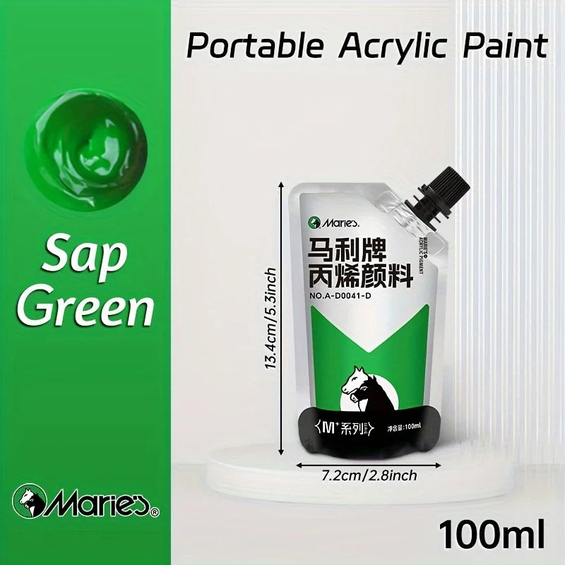 Marie's 1pc 100/300ml 3.38 oz/10.1 oz Sap Green Acrylic Paint,Acrylic Pigment for Wood,Rock,Painting Enthusiasts for Adults - Sun Studio