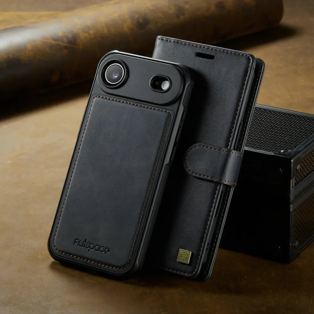 For iPhone 17 Pro 5G 2025 2In1 Detachable Leather Wallet Case For iPhone Air 17 16 15 14 13 12 Pro Max 16 Plus 16E Magnet Cover - Sun Studio