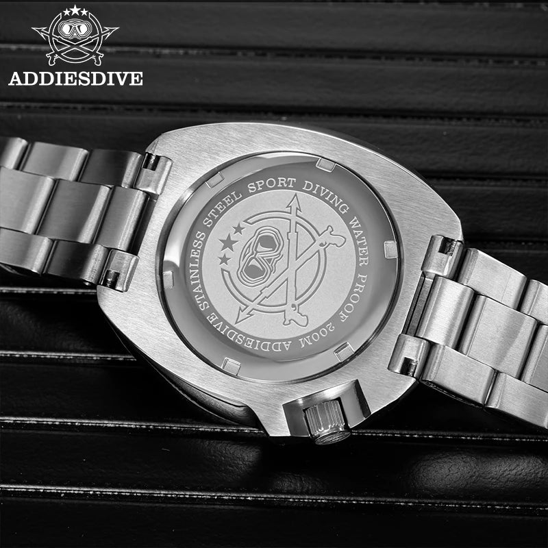 ADDIESDIVE Watch For Man AD2511 Sapphire Glass Window Display BGW9 Luminous 200M waterproof 316L Stainless Steel Quartz Watches - Sun Studio