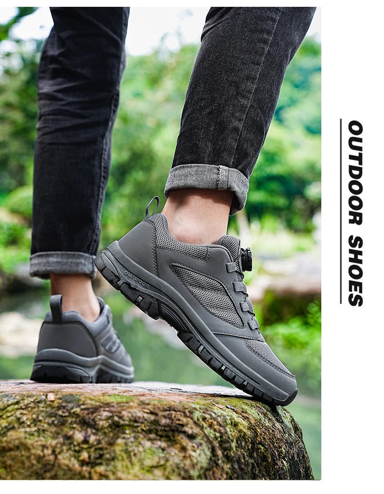 Men'S Spring And Autumn Outdoor Sports Shoes With Rotating Buckle Convenient Comfortable Anti Slip Hiking Shoes Large Size 39-48 - Sun Studio