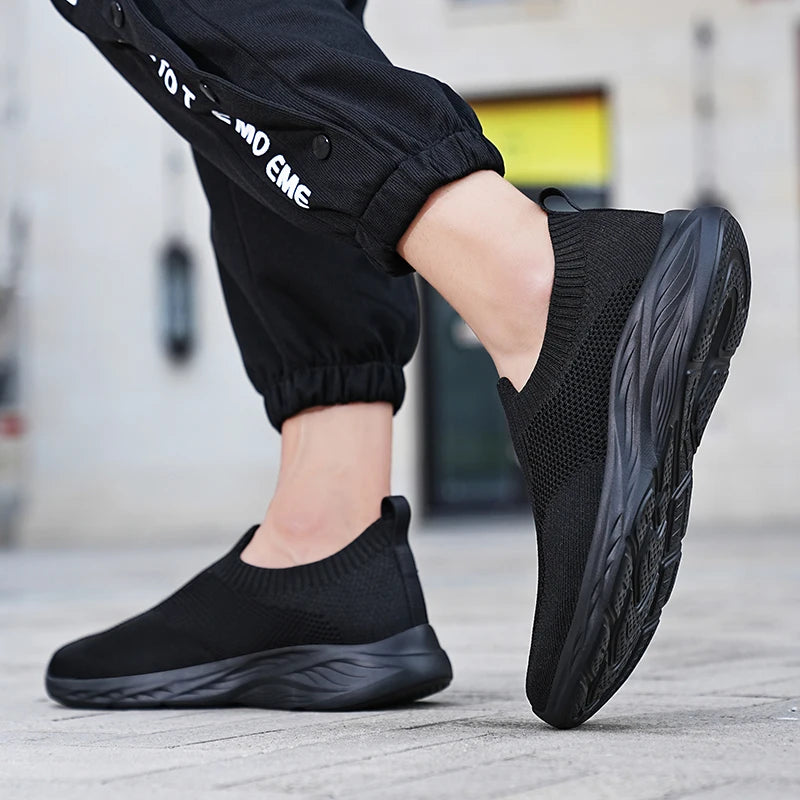 Men Casual Shoes Breathable Sneakers Men Lightweight Walking Running Shoes for Couple Slip on Loafers Zapatillas Hombre Size 48