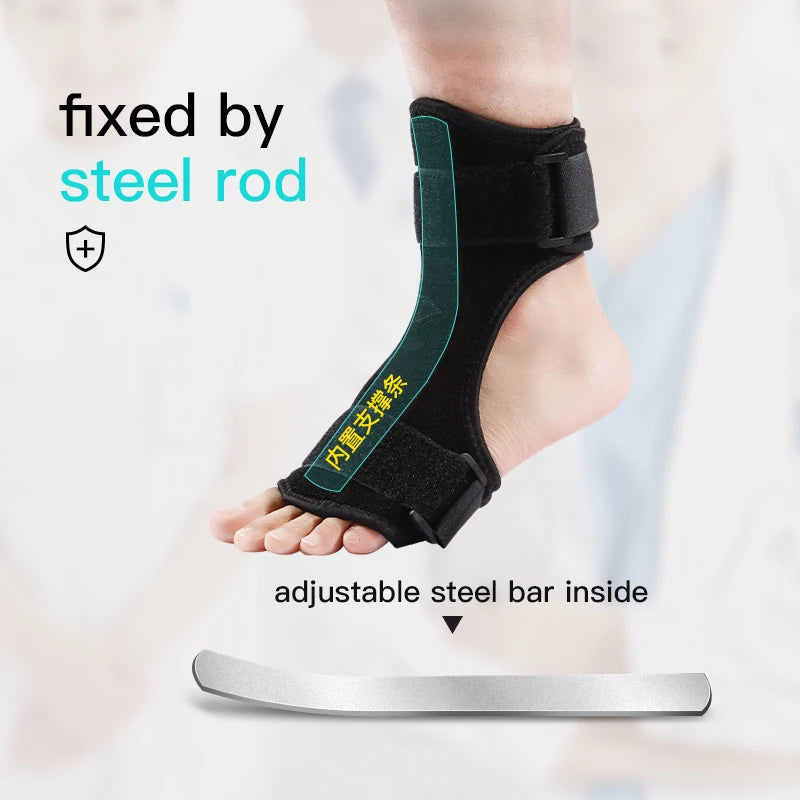 Adjustable Foot Guard Protector Ankle Support Strap Brace Ankle Sprain Orthosis Stabilizer Plantar Fasciitis Aluminum Support - Sun Studio