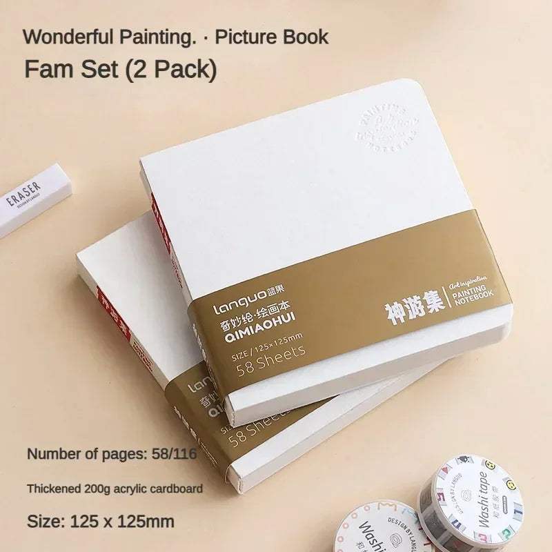 LANGUO Portable 300G Thick Cotton Watercolor Tearable Book Coated Paper Medium Rough Texture Album Sketchbooks School Stationery